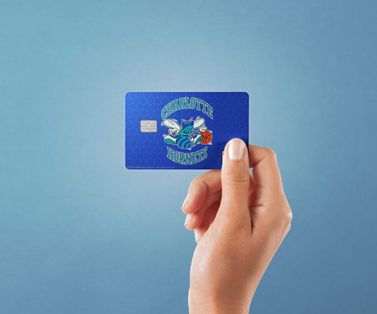 Charlotte Hornets Throwback Hardwood Classics Design | Credit Card Sticker | Small Chip | Credit Card Skin