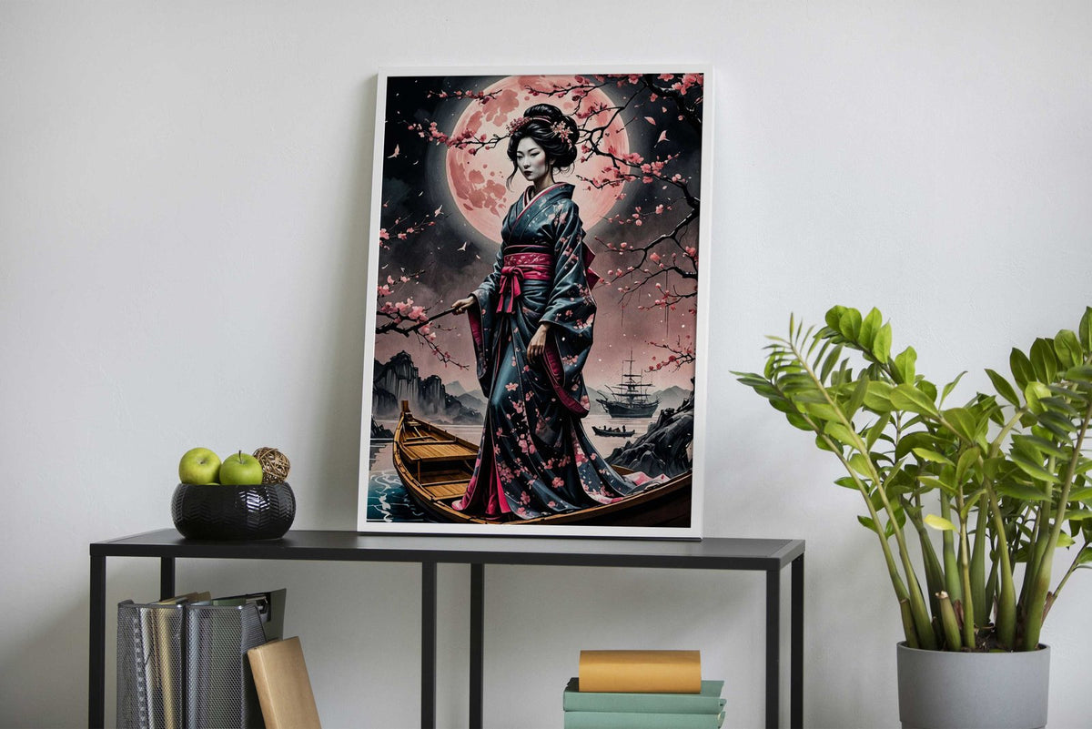 cherry blossom geisha Asian Style Poster | Wall Art for Home & Office | High-Quality Print - High-Quality Visual Display