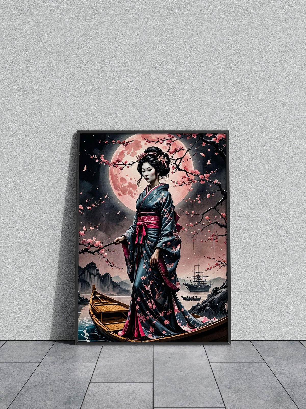 cherry blossom geisha Asian Style Poster | Wall Art for Home & Office | High-Quality Print - High-Quality Visual Display