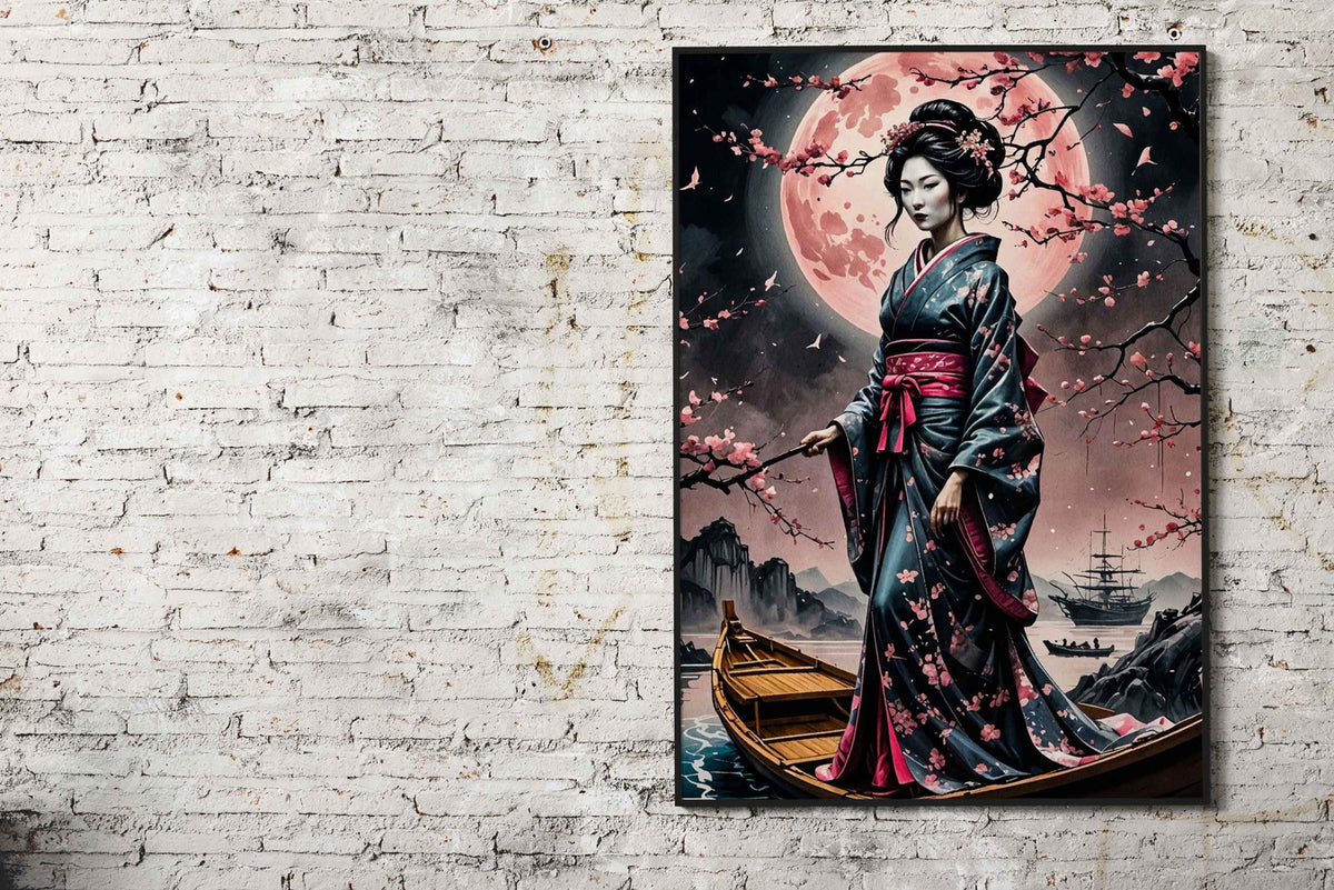 cherry blossom geisha Asian Style Poster | Wall Art for Home & Office | High-Quality Print - High-Quality Visual Display