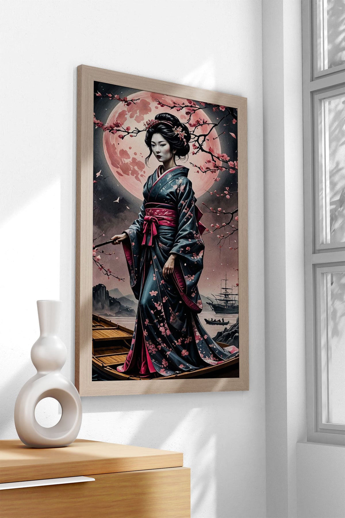 cherry blossom geisha Asian Style Poster | Wall Art for Home & Office | High-Quality Print - High-Quality Visual Display
