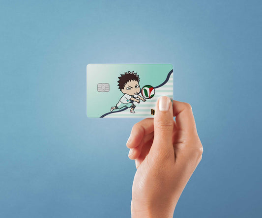Chibi Iwaizumi Design | Credit Card Sticker | Small Chip | Credit Card Skin
