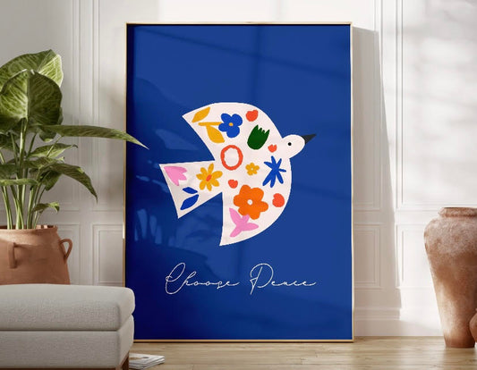 Serene Blue Bird Print: Embrace Tranquility