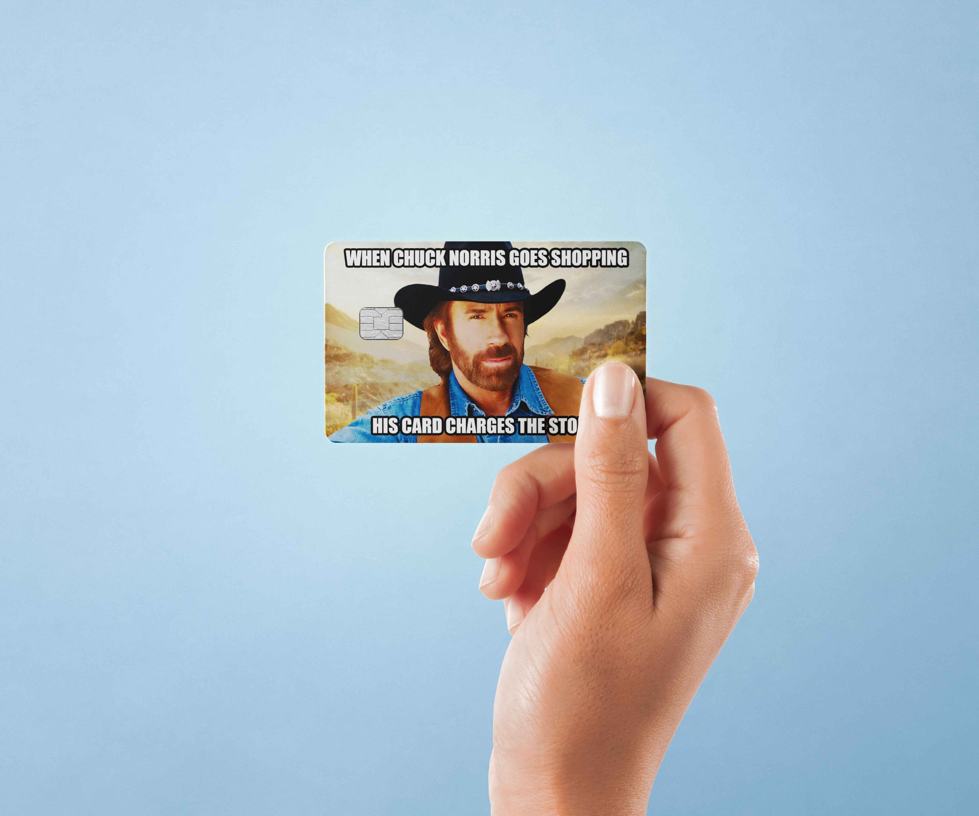 Chuck Norris Meme - Premium Vinyl Credit Card Skin Cover by Wonderwallsboutique