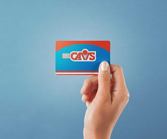 Cleveland Cavaliers Home Warmups Hardwood Classics Design | Credit Card Sticker | Small Chip | Credit Card Skin