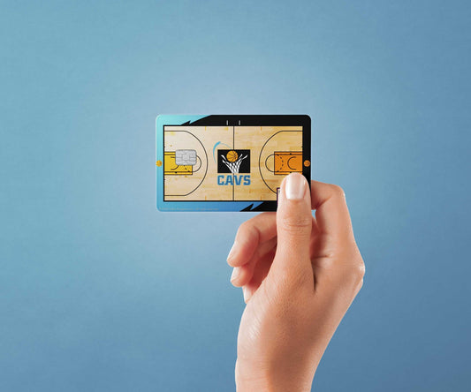 Cleveland Cavaliers Retro Courtside Hardwood Classics Design | Credit Card Sticker | Small Chip | Credit Card Skin