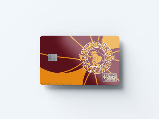 Watercolor cleveland cavaliers uptempo hardwood classics design | credit card sticker | small chip | credit card skin for nursery and home wall decor.