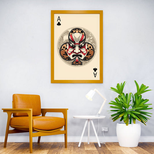 clubs samurai of ace card Asian Style Poster | Wall Art for Home & Office | High-Quality Print - High-Quality Visual Display