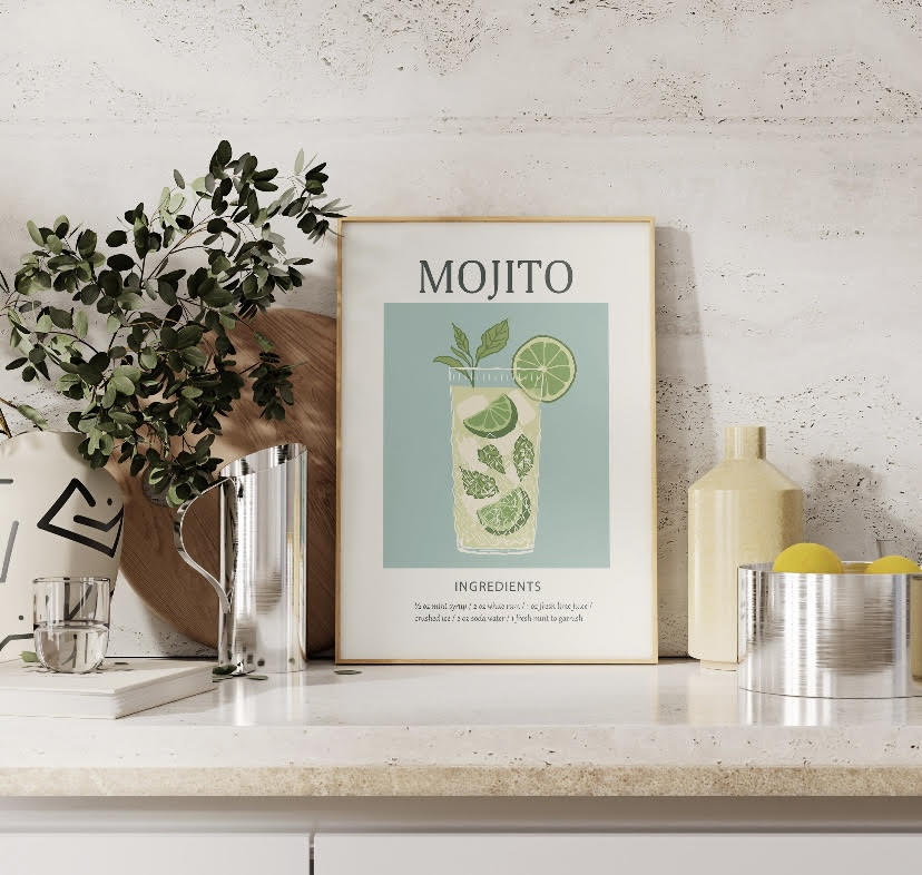 Collection of Six Timeless Cocktail Prints | Cocktail Gallery Wall Décor