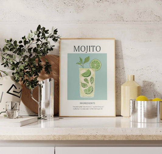 Collection of Six Timeless Cocktail Prints | Cocktail Gallery Wall Décor