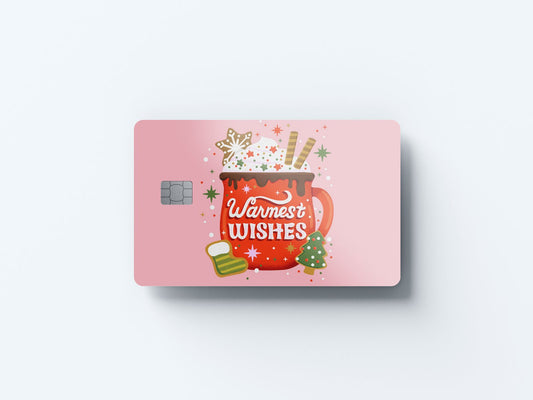 Watercolor cozy holiday design | credit card sticker | small chip | credit card skin for nursery and home wall decor.