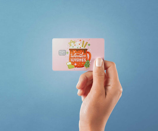 Watercolor cozy holiday design | credit card sticker | small chip | credit card skin for nursery and home wall decor.