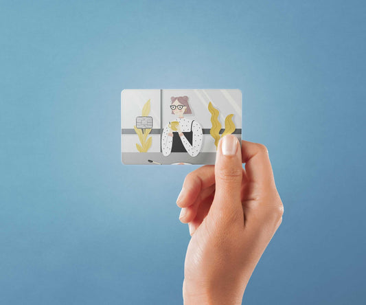 Watercolor coffee shop design | credit card sticker | small chip | credit card skin for nursery and home wall decor.
