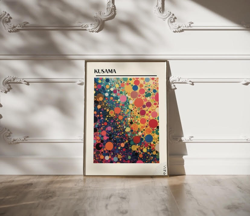 Set of 3 Yayoi Kusama Prints | Vibrant Japanese Wall Art | Renowned Artist Collection | Exhibition Artwork