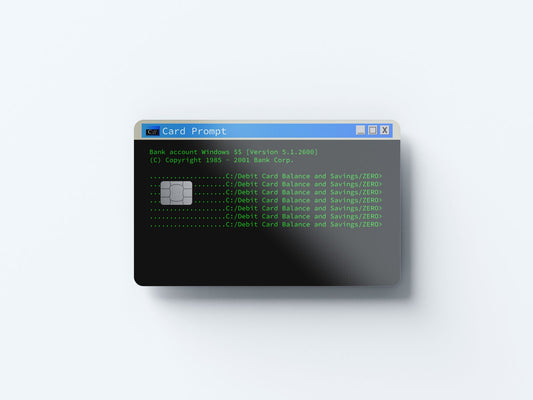 Watercolor command prompt design | credit card sticker | small chip | credit card skin for nursery and home wall decor.