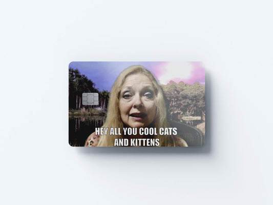 Watercolor cool cats and kittens design | credit card sticker | small chip | credit card skin for nursery and home wall decor.
