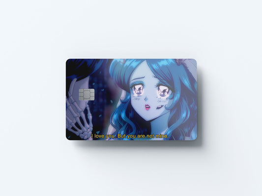 Watercolor corpse bride i love you but design | credit card sticker | small chip | credit card skin for nursery and home wall decor.
