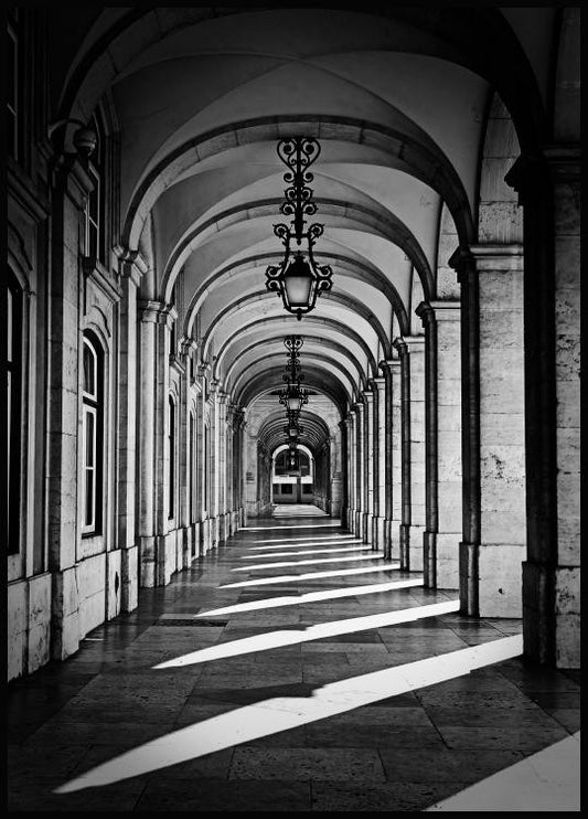 Watercolor corridor poster for nursery and home wall decor.