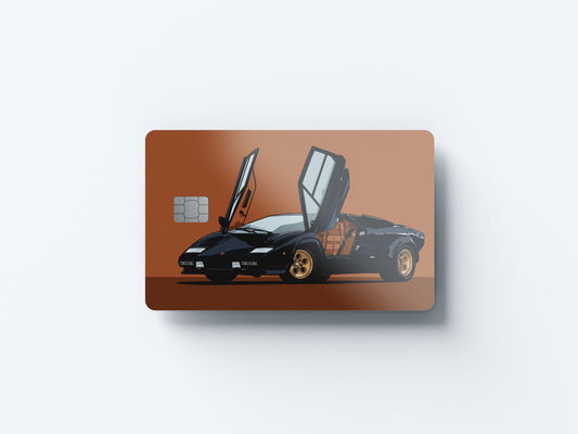 Watercolor countach design | credit card sticker | small chip | credit card skin for nursery and home wall decor.