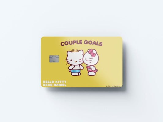Watercolor couple goals design | credit card sticker | small chip | credit card skin for nursery and home wall decor.