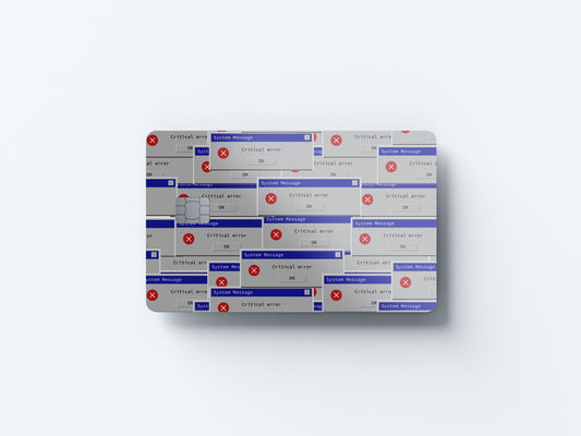Watercolor critical error design | credit card sticker | small chip | credit card skin for nursery and home wall decor.