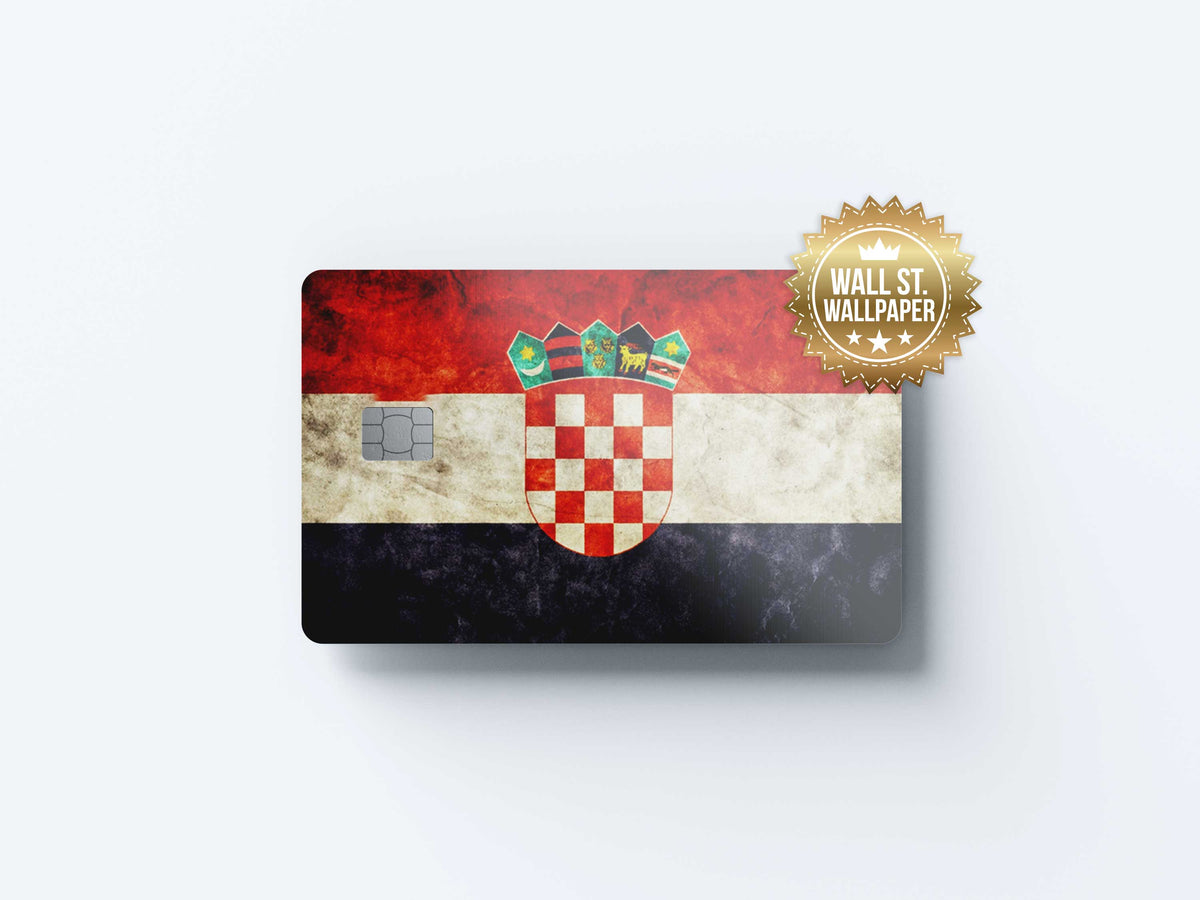 Croatia Retro Flag - Premium Vinyl Credit Card Skin Cover by Wonderwallsboutique