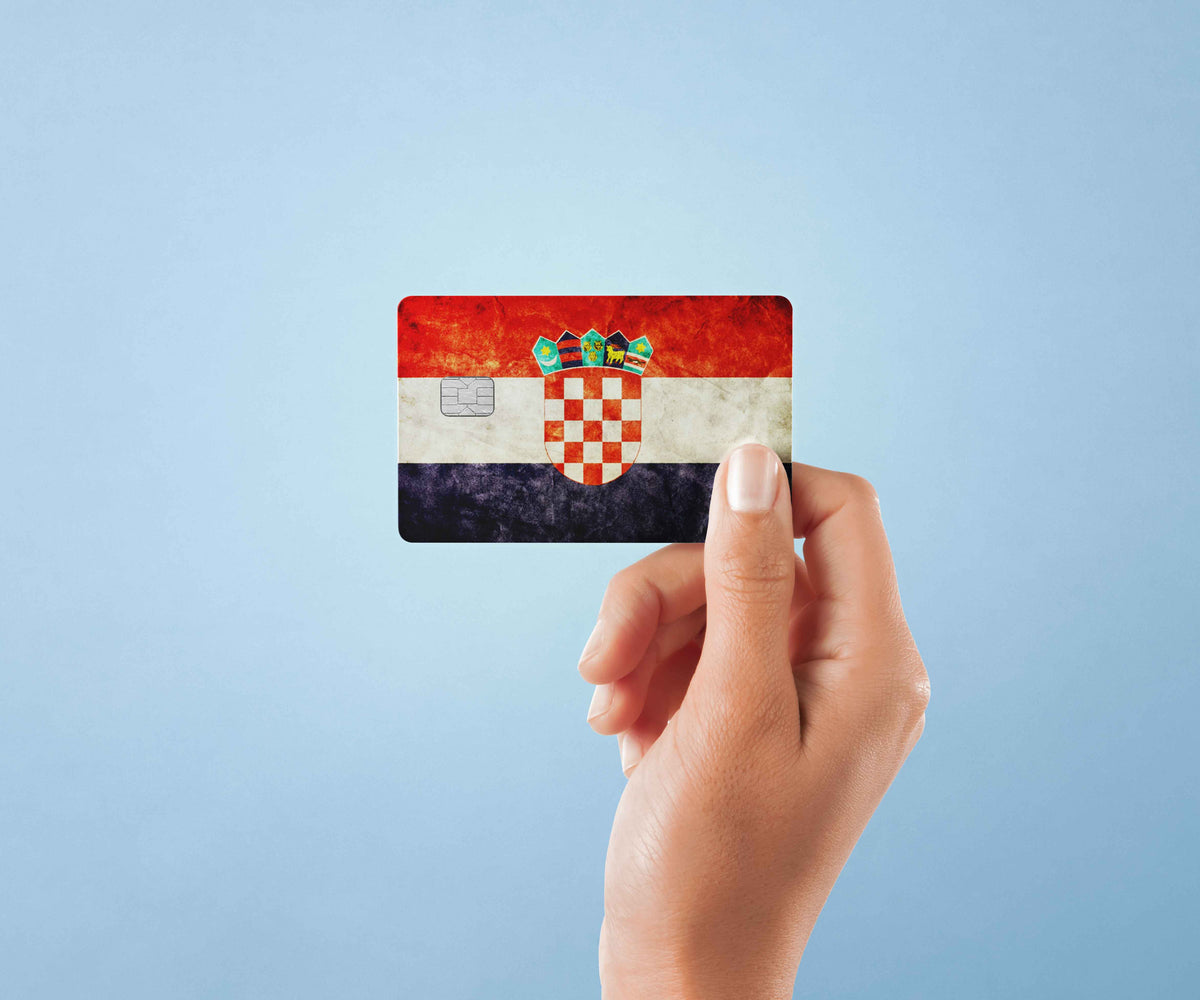 Croatia Retro Flag - Premium Vinyl Credit Card Skin Cover by Wonderwallsboutique
