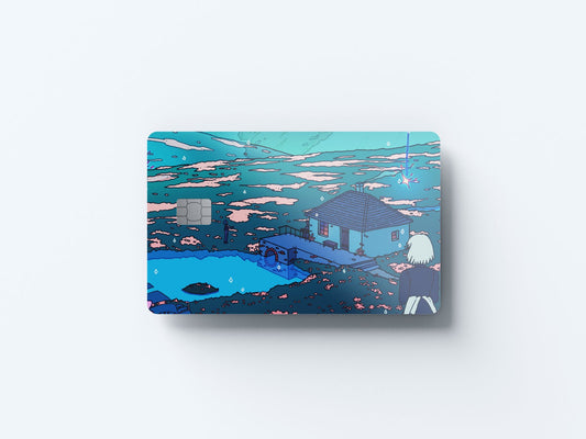 Watercolor crystal shower design | credit card sticker | small chip | credit card skin for nursery and home wall decor.