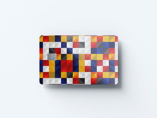 Watercolor cubes design | credit card sticker | small chip | credit card skin for nursery and home wall decor.