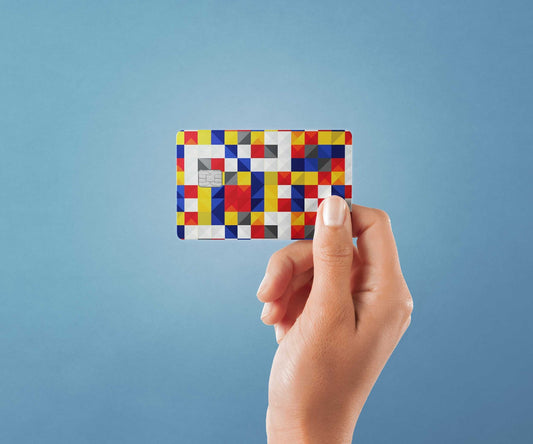Watercolor cubes design | credit card sticker | small chip | credit card skin for nursery and home wall decor.