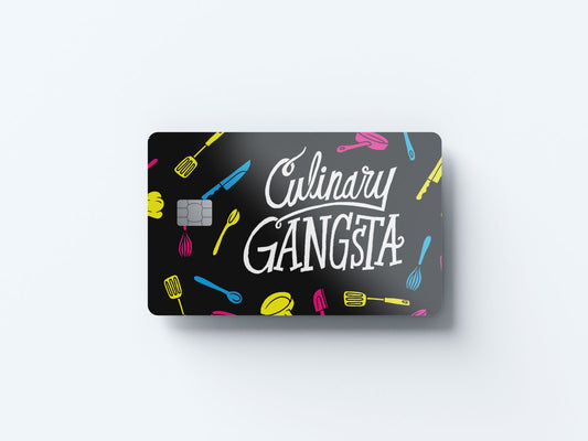 Watercolor culinary gangsta design | credit card sticker | small chip | credit card skin for nursery and home wall decor.