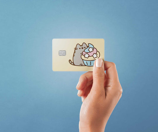 Watercolor cupcake design | credit card sticker | small chip | credit card skin for nursery and home wall decor.