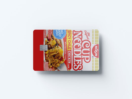 Watercolor cup noodles design | credit card sticker | small chip | credit card skin for nursery and home wall decor.