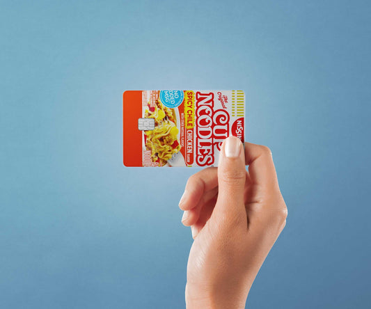 Watercolor cup noodles design | credit card sticker | small chip | credit card skin for nursery and home wall decor.