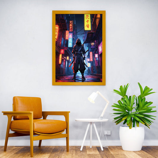 cyberpunk Night Ninja Asian Style Poster | Wall Art for Home & Office | High-Quality Print - High-Quality Visual Display