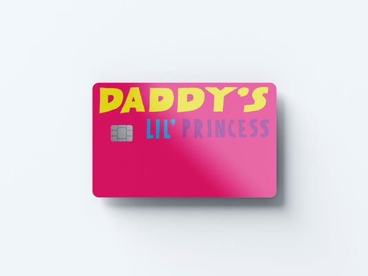 Watercolor daddy's princess design | credit card sticker | small chip | credit card skin for nursery and home wall decor.