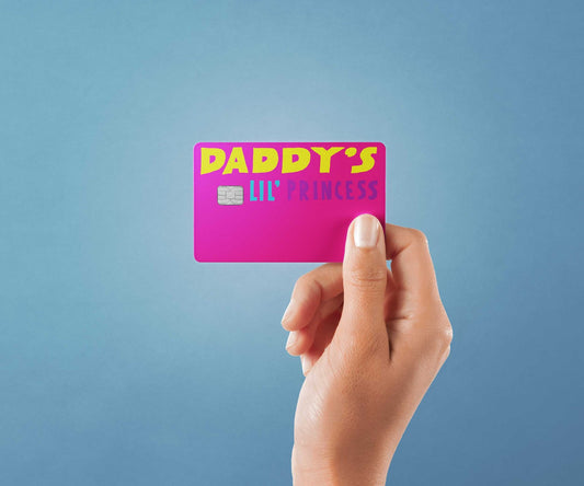 Watercolor daddy's princess design | credit card sticker | small chip | credit card skin for nursery and home wall decor.