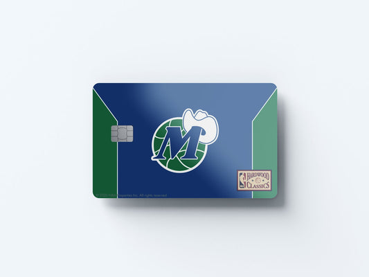 Watercolor dallas mavericks away warmups hardwood classics design | credit card sticker | small chip | credit card skin for nursery and home wall decor.