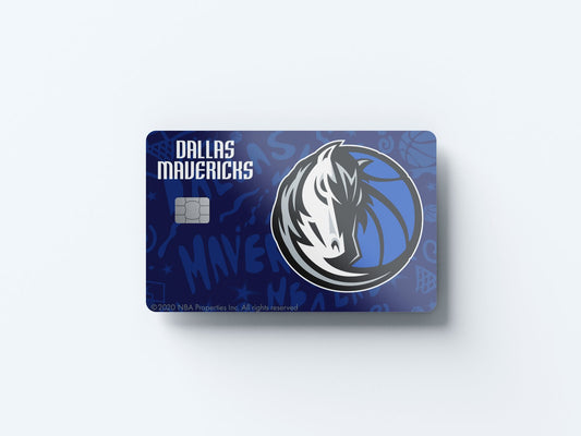 Watercolor dallas mavericks team mural design | credit card sticker | small chip | credit card skin for nursery and home wall decor.