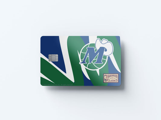 Watercolor dallas mavericks uptempo hardwood classics design | credit card sticker | small chip | credit card skin for nursery and home wall decor.