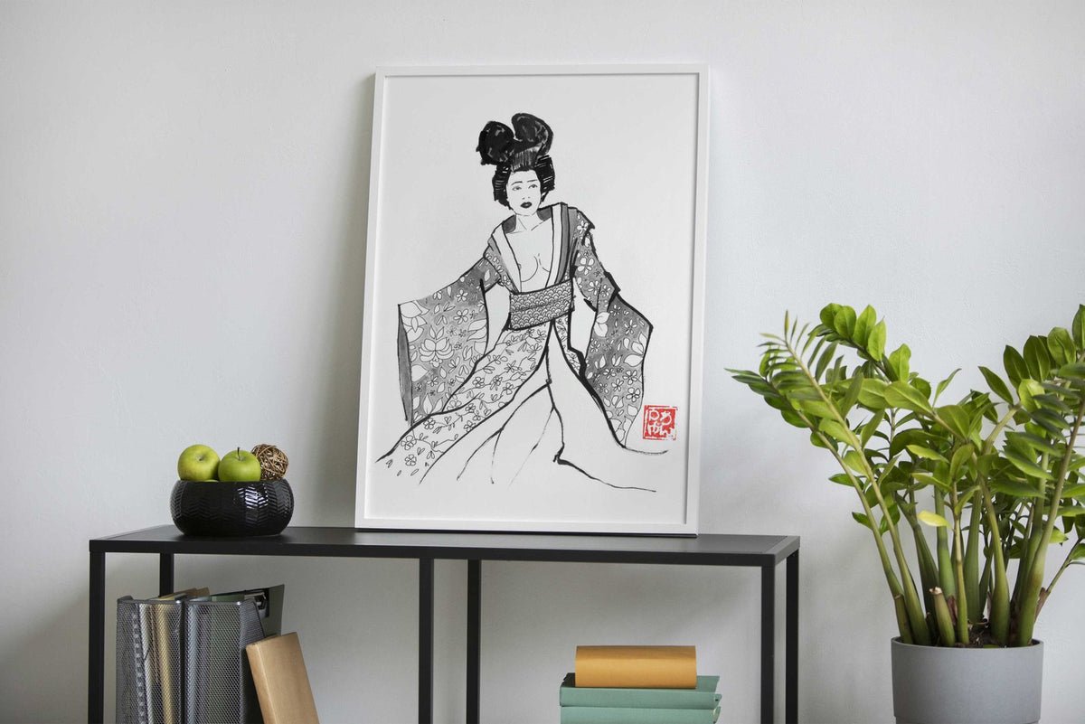 dancing geisha Asian Style Poster | Wall Art for Home & Office | High-Quality Print - High-Quality Visual Display