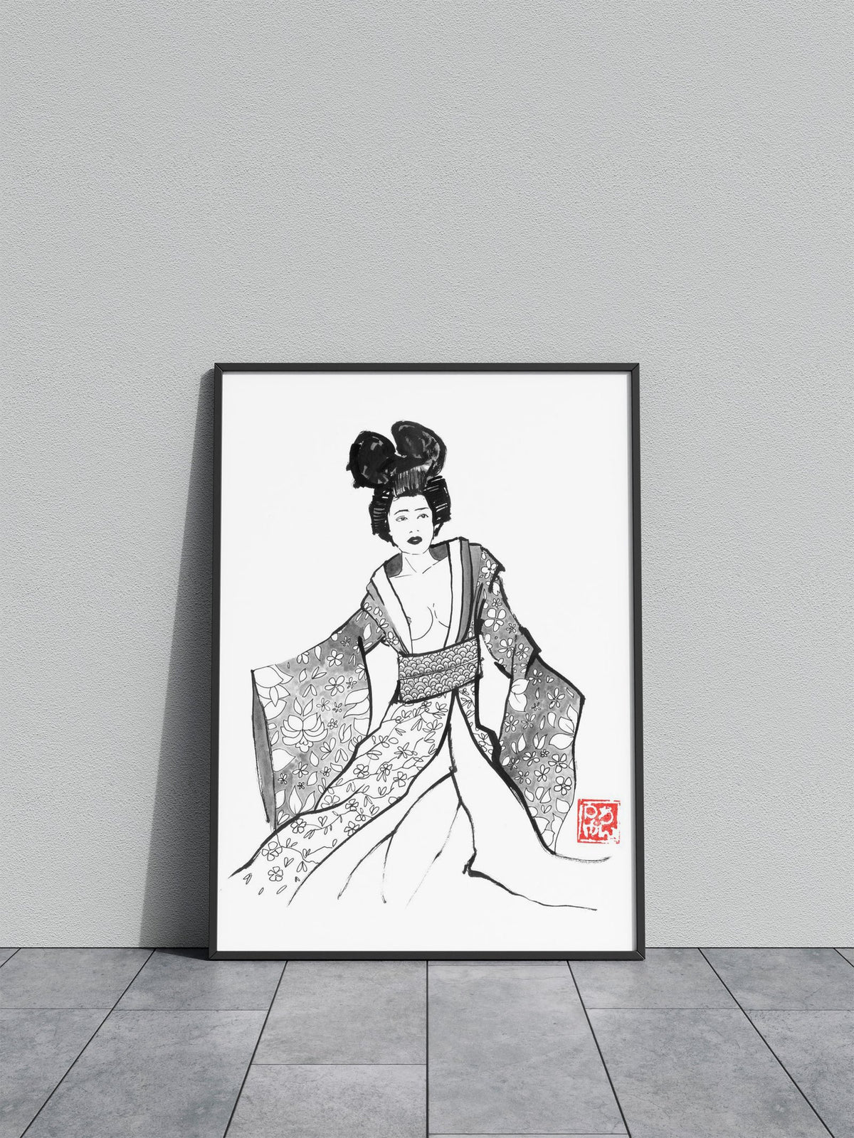 dancing geisha Asian Style Poster | Wall Art for Home & Office | High-Quality Print - High-Quality Visual Display