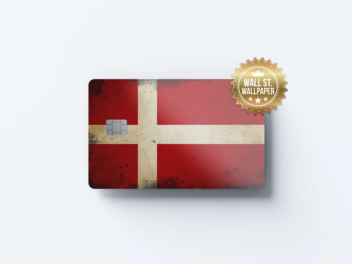 Danish Flag - Premium Vinyl Credit Card Skin Cover by Wonderwallsboutique
