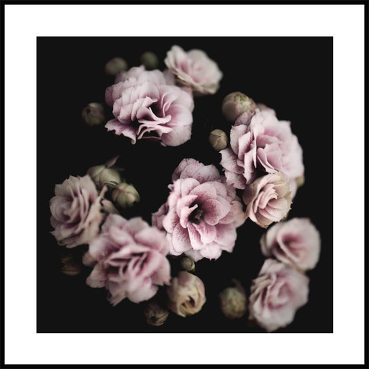 Watercolor dark blossom poster for nursery and home wall decor.