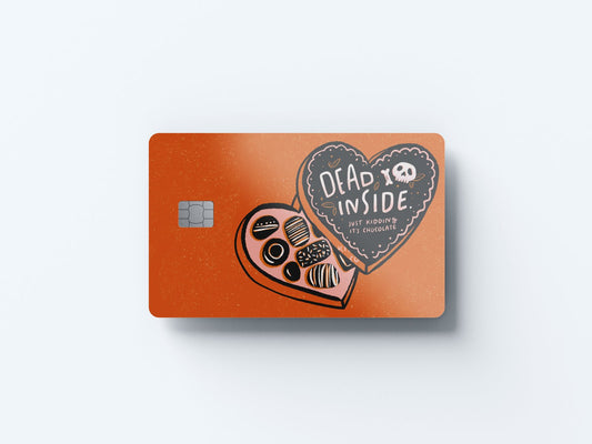 Watercolor dead inside design | credit card sticker | small chip | credit card skin for nursery and home wall decor.