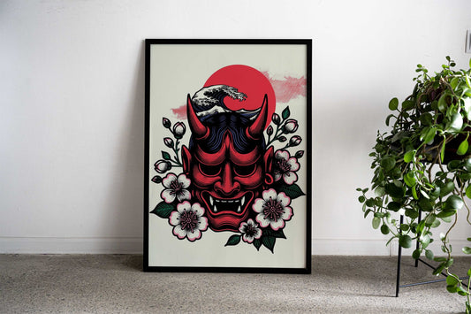 demon oni pop art Asian Style Poster | Wall Art for Home & Office | High-Quality Print - High-Quality Visual Display
