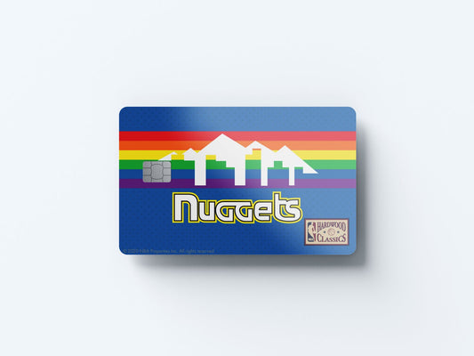 Watercolor denver nuggets away hardwood classics design | credit card sticker | small chip | credit card skin for nursery and home wall decor.