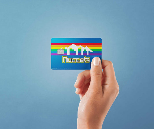 Watercolor denver nuggets away hardwood classics design | credit card sticker | small chip | credit card skin for nursery and home wall decor.