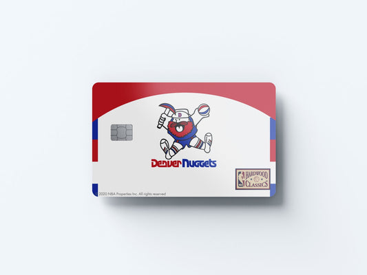 Watercolor denver nuggets away warmups hardwood classics design | credit card sticker | small chip | credit card skin for nursery and home wall decor.