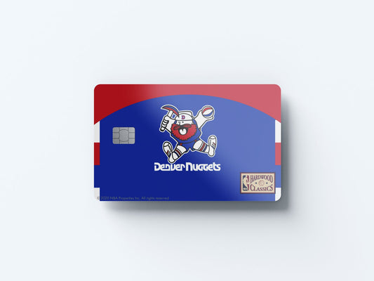 Watercolor denver nuggets home warmups hardwood classics design | credit card sticker | small chip | credit card skin for nursery and home wall decor.